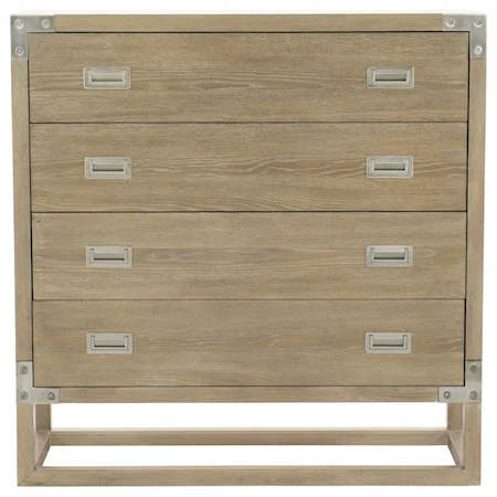 Four Drawer Chest with Stainless Steel Corner Brackets and Handles